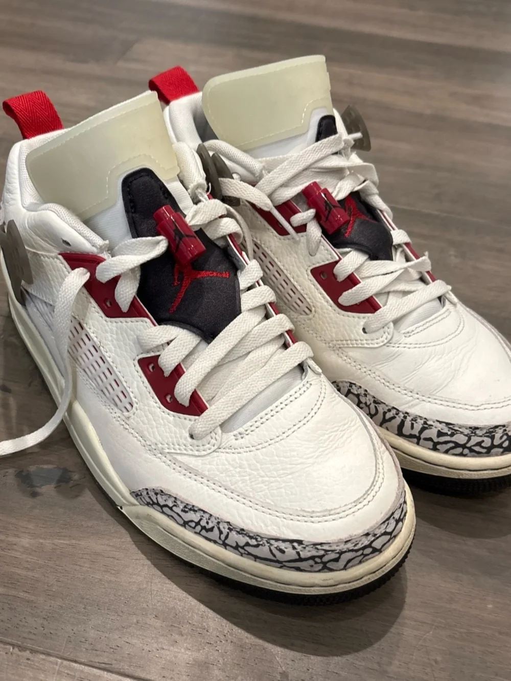 Jordan White, Black & Red Men's Basketball Sneakers